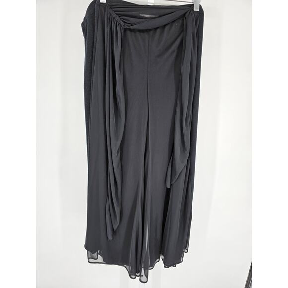 Connected Apparel Womens Sz PS Petite Wide Leg Dress Pants Chiffon Formal Black - Picture 1 of 4